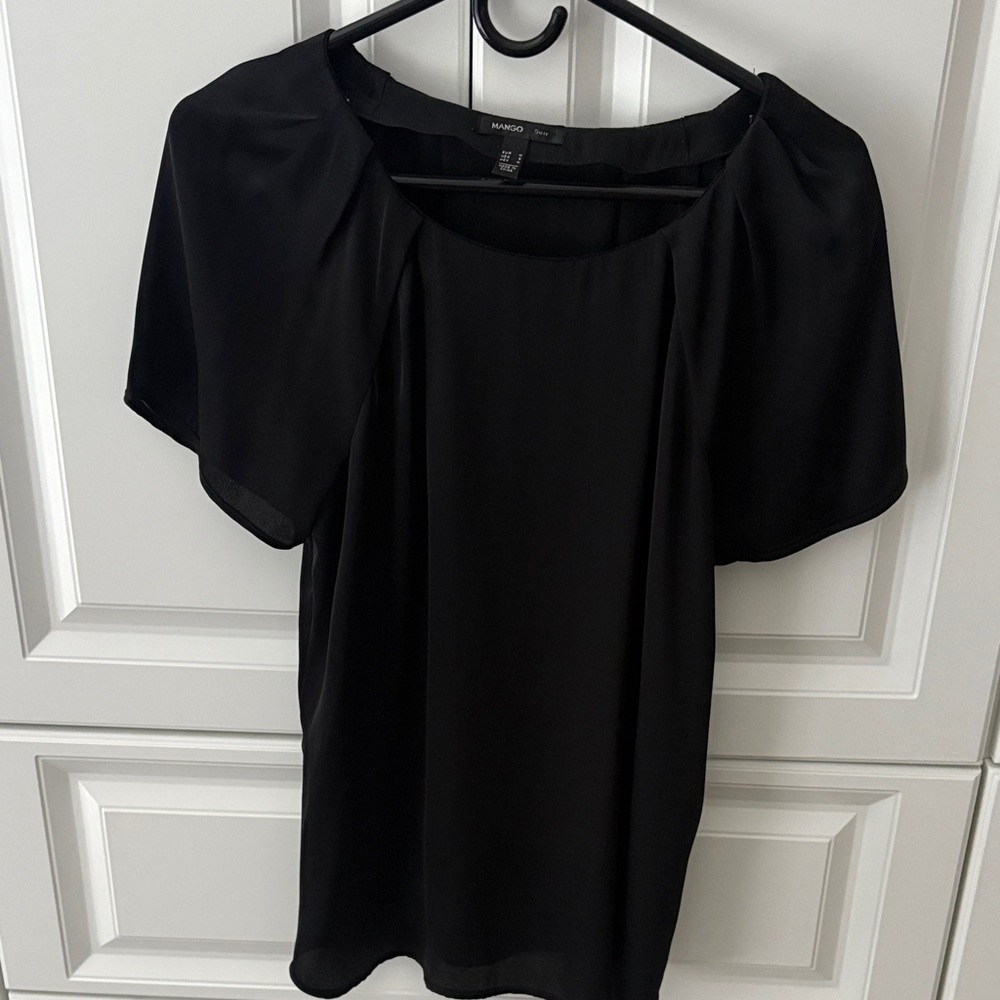 Mango Suit Classic Black Blouse